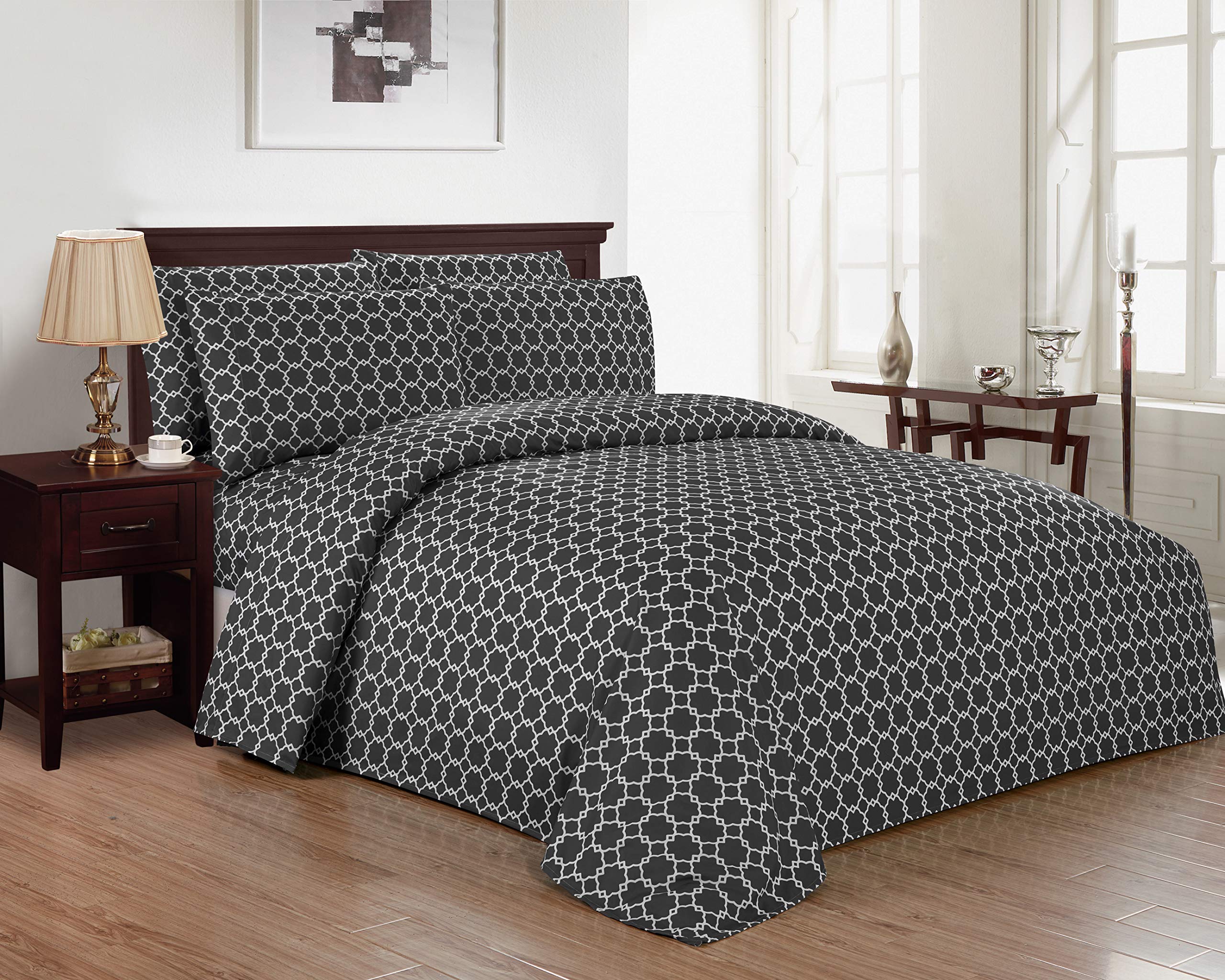 Premium Kensie Calvin Bed Sheets Set - Soft & Breathable Grey Sheets for Full, Queen & King Size Beds - Luxury Bedding for Hotels, Guest Rooms & Cozy Home Comfort