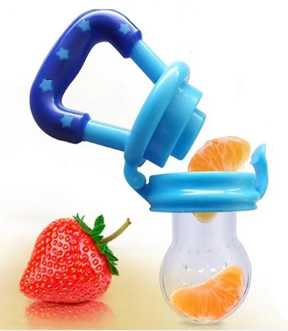 GLUN® Soft Silicone Baby Feeder with Anti-Choking Design - Safe Fruit & Food Pacifier Teether for Infants 3-12 Months - Perfect for Introducing Solids & Soothing Teething Pain at Home or On-the-Go