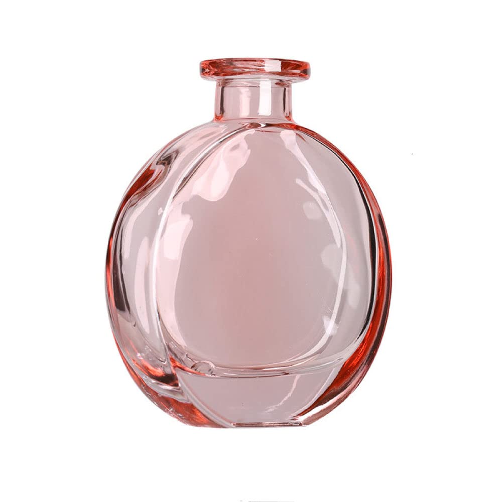 HUANSUN Nordic Glass Table Vase - Mini Hydroponic Plant Vase, Aromatherapy Diffuser & Flower Container for Home Decor, Office Desk, Wedding Centerpiece - Pink