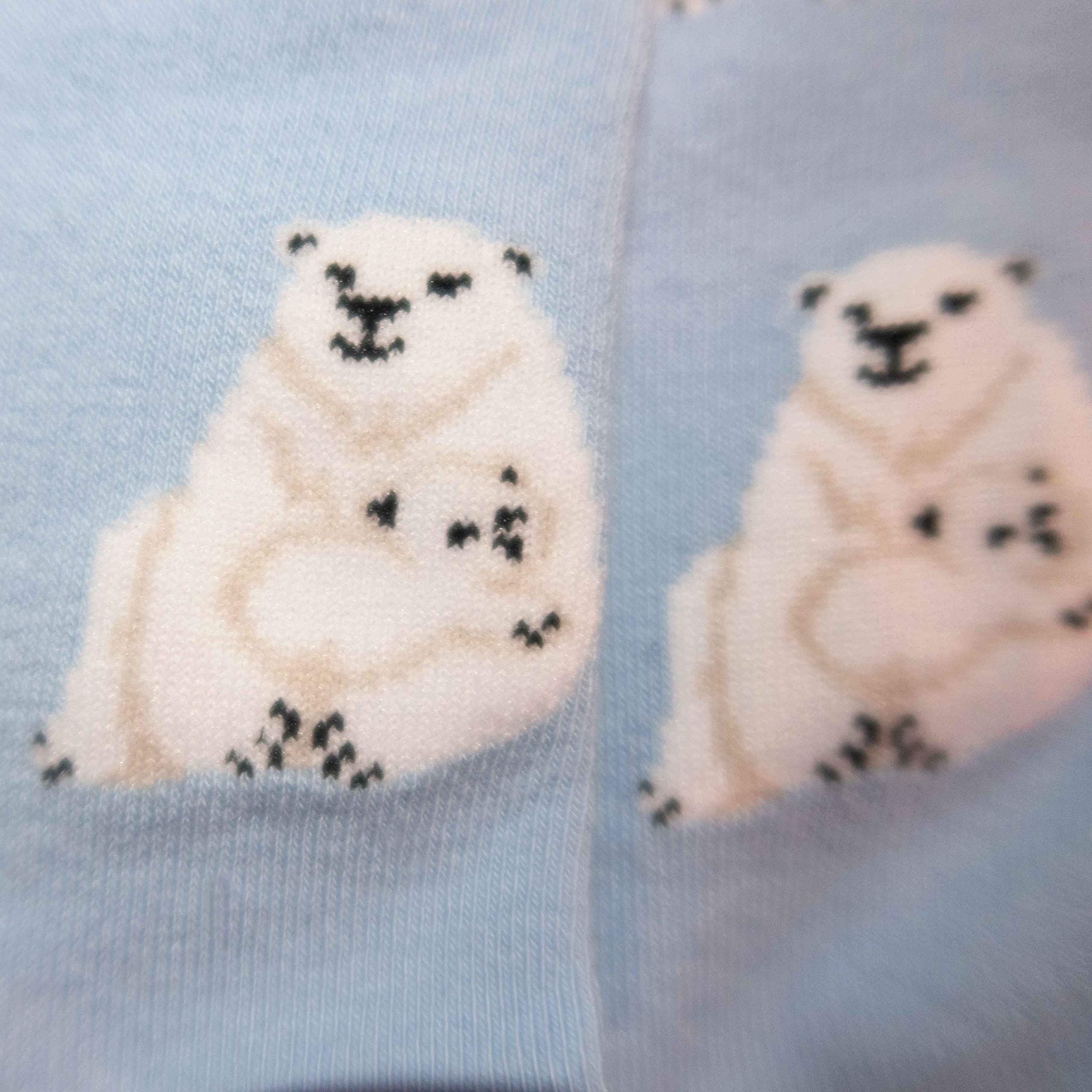 Premium Women's Animal Socks - Polar Bear Design Cozy Warm Blue Socks for Winter, Gifts, Lounge & Home Comfort