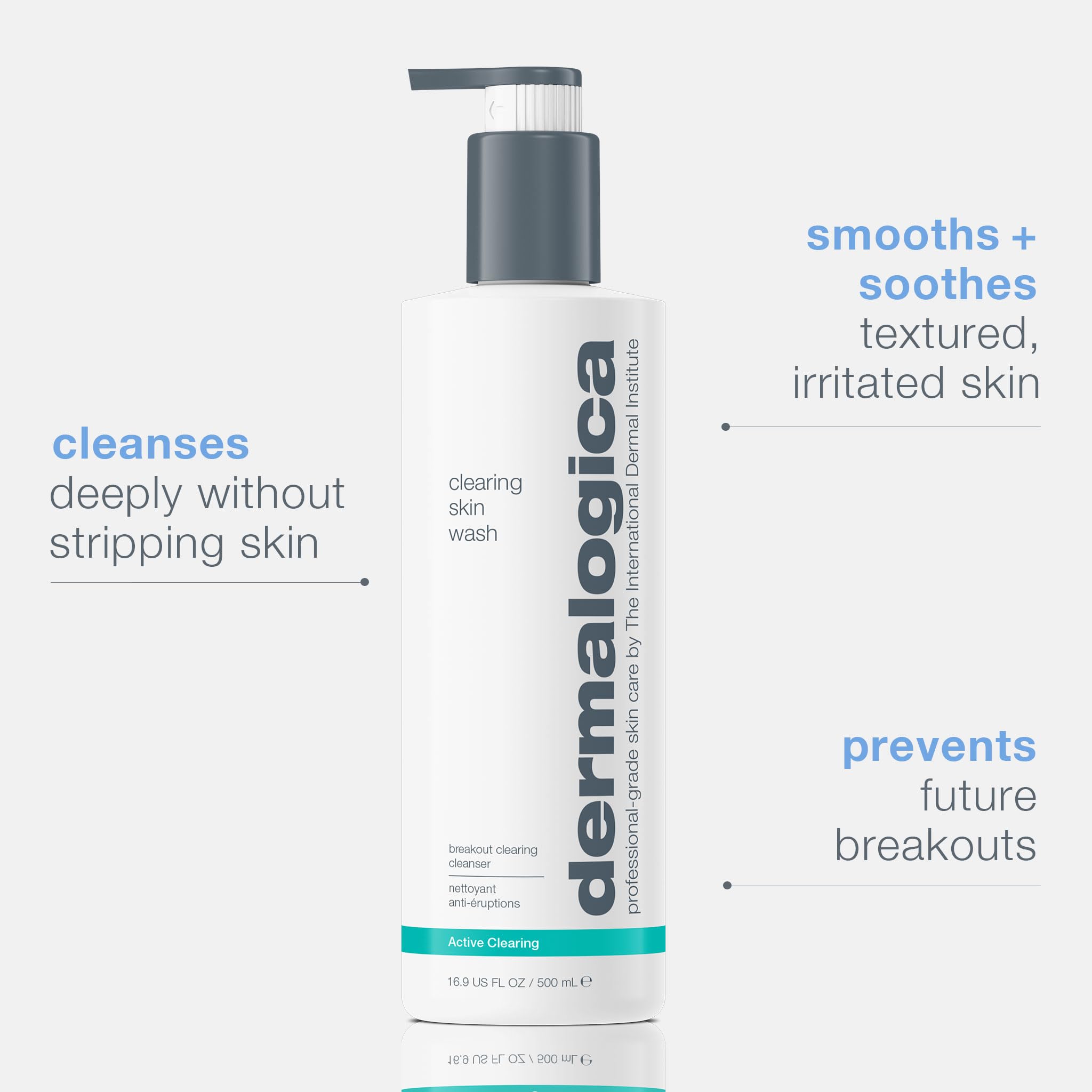 Dermalogica Clearing Skin Wash - Anti-Aging Acne Face Wash with Salicylic Acid & Tea Tree Oil - Natural Breakout Clearing Foam Cleanser for Oily & Acne-Prone Skin - Perfect for Daily Skincare Routine & Blemish Control