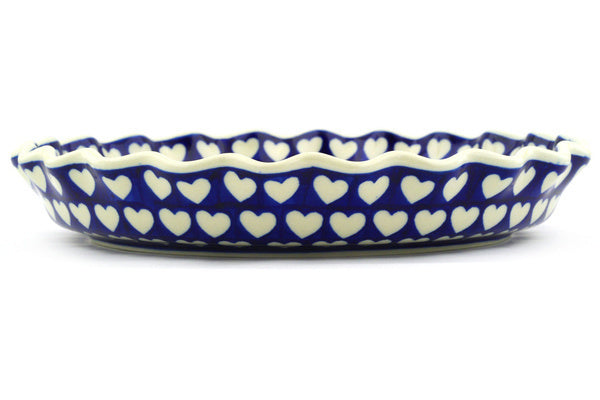10 Inch Fluted Pie Dish with Heart Love Design - Perfect for Baking Homemade Pies, Tarts, and Desserts for Holidays, Parties & Family Gatherings