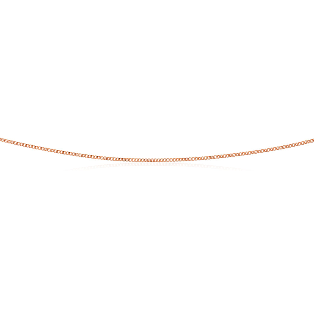 45cm Sterling Silver & Rose Gold Plated Curb Link Chain Necklace for Women - Elegant Layering Piece for Everyday Wear & Special Occasions