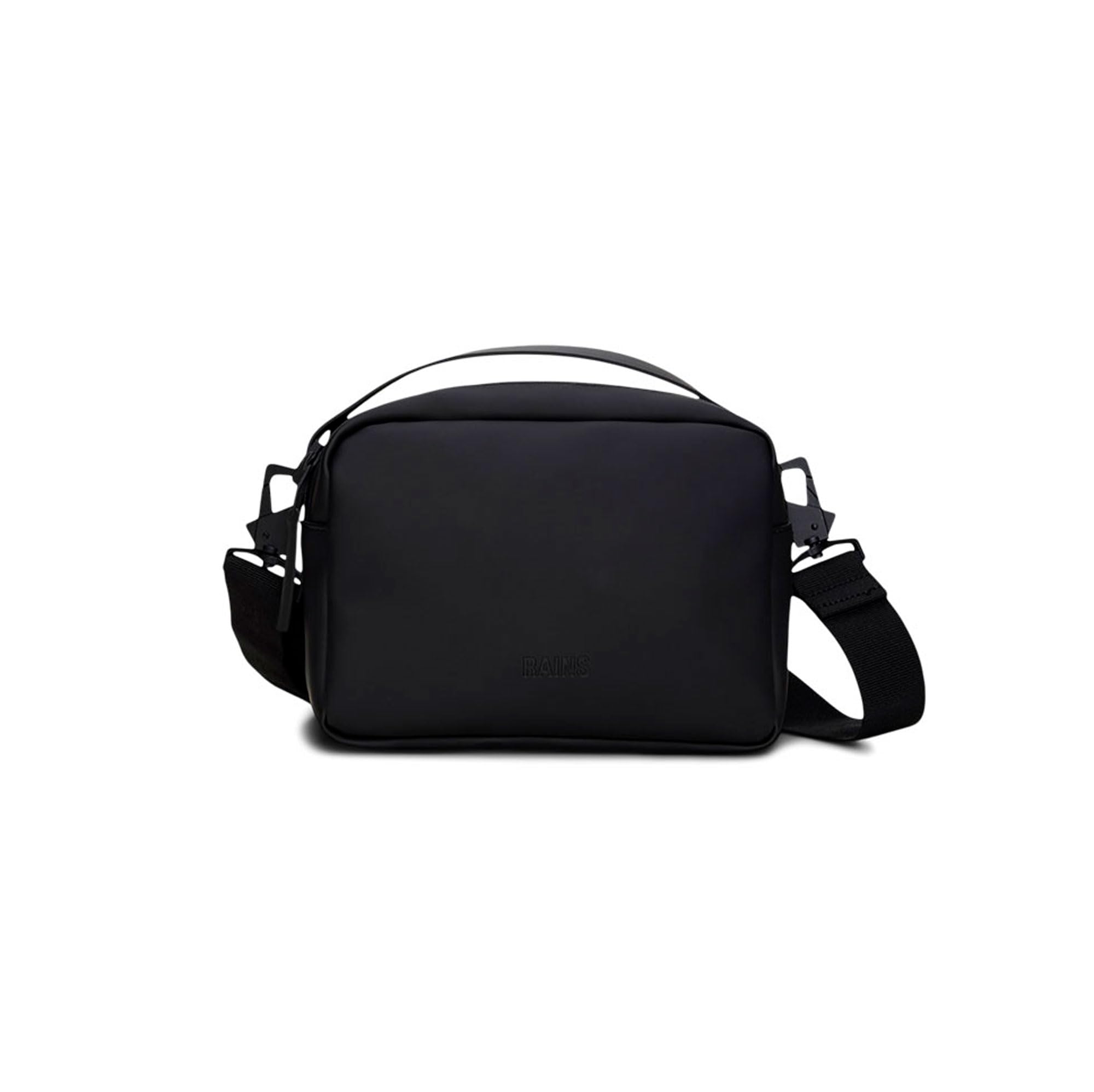 RAINS Unisex Waterproof Crossbody Sling Fanny Bag - Large Black Box Bag for Women & Men | Travel, Hiking & Everyday Use