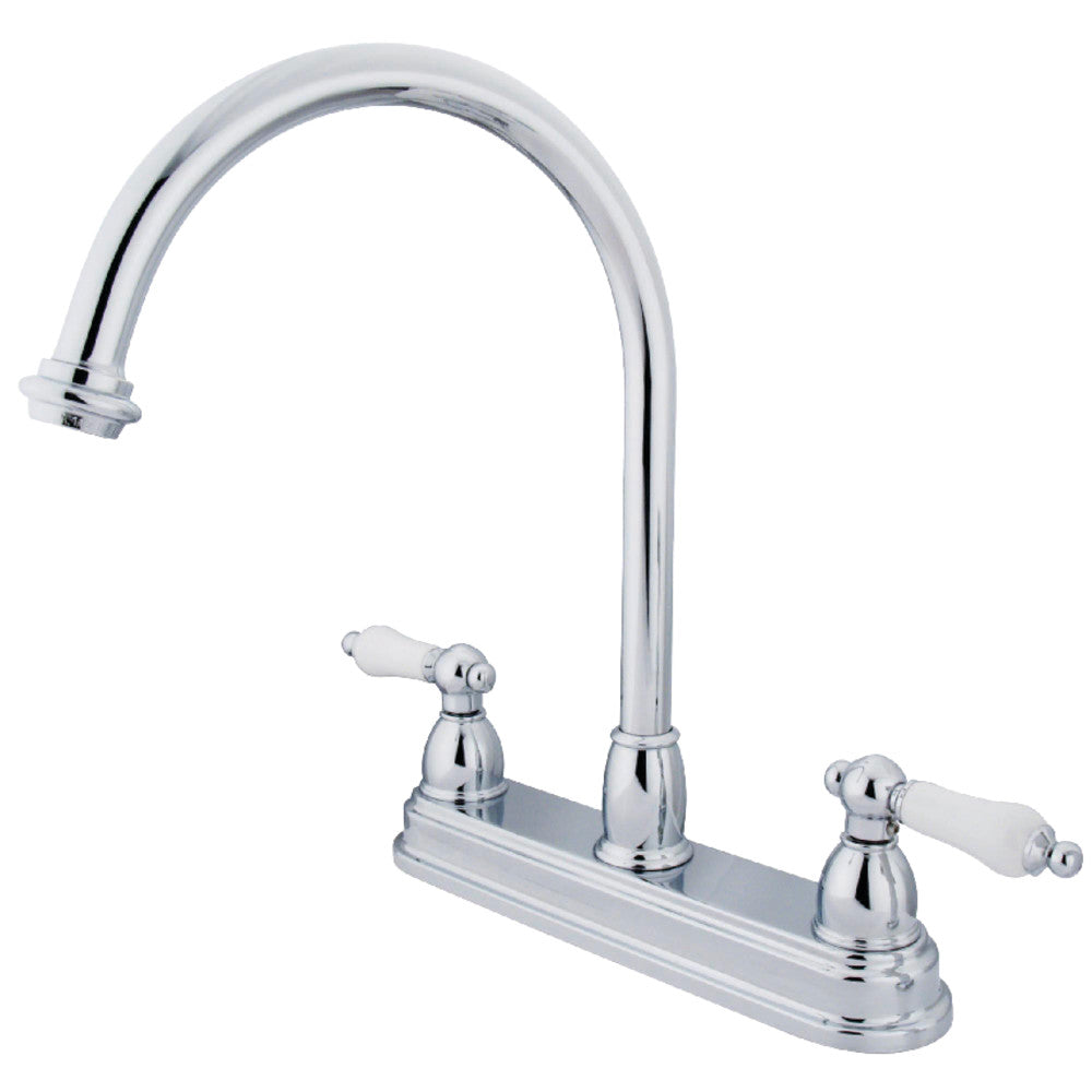 Kingston Brass KB3742PL Restoration Centerset Kitchen Faucet - Vintage Style Single Handle Pull-Down Sprayer for Farmhouse & Modern Kitchens | Perfect for Cooking, Washing Dishes & Home Renovation