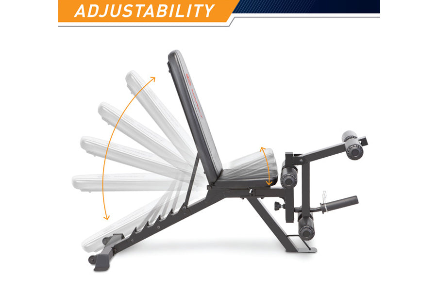 Marcy Deluxe Utility Weight Bench SB-350 - Adjustable Home Gym Bench for Strength Training, Full Body Workouts & Fitness - Perfect for Home Gym, Garage & Small Spaces
