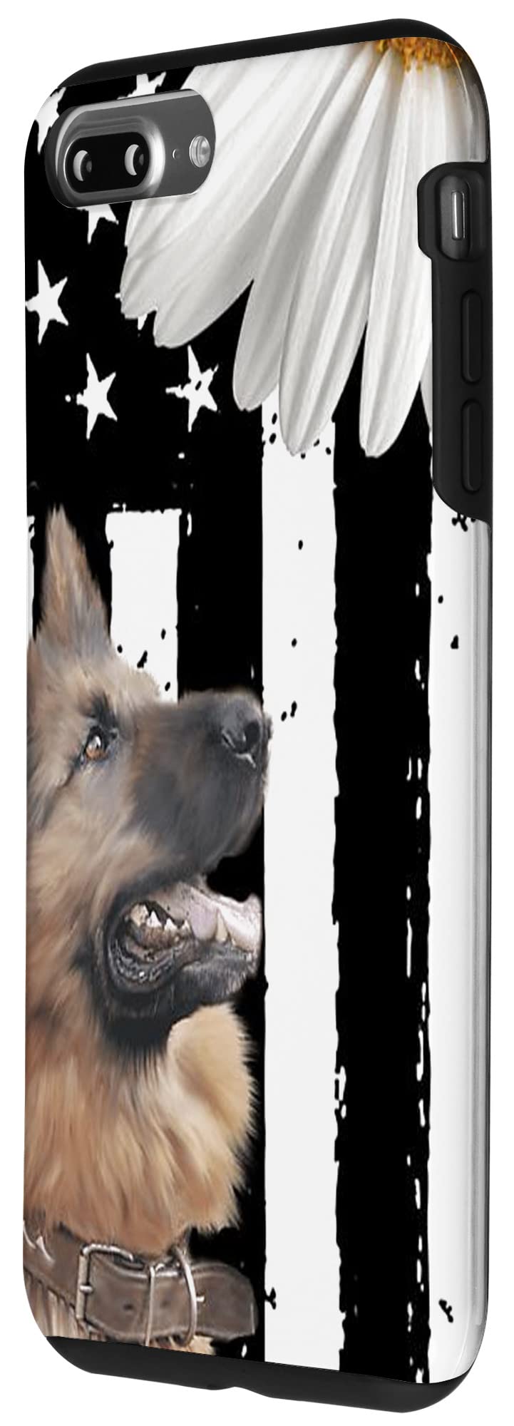 iPhone 7 Plus/8 Plus German Shepherd Case - Durable PC Cover with Floral Design for Daily Use