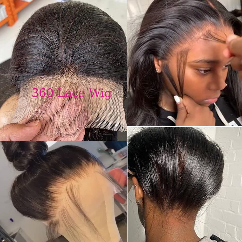 360 Full Lace Front Wigs Human Hair - Pre Plucked Body Wave 28 Inch HD Transparent Lace Wig for Black Women | Natural Hairline | Perfect for Daily Wear, Parties & Special Occasions