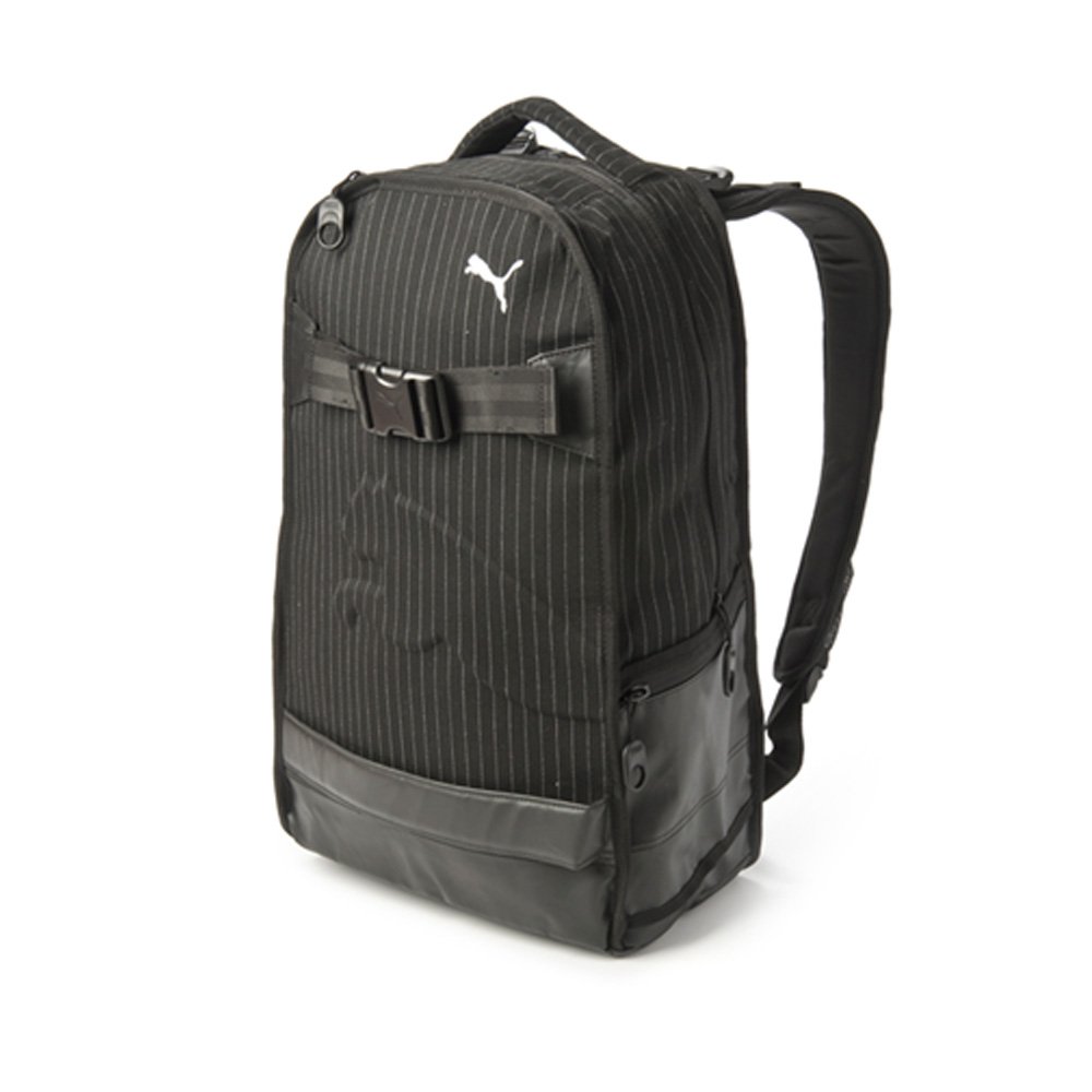 Puma Blueprint Men's Woven Backpack - Stylish Laptop Bag for Work & Travel, Durable Pinstripe Black Design, Perfect for College, Gym & Daily Commute
