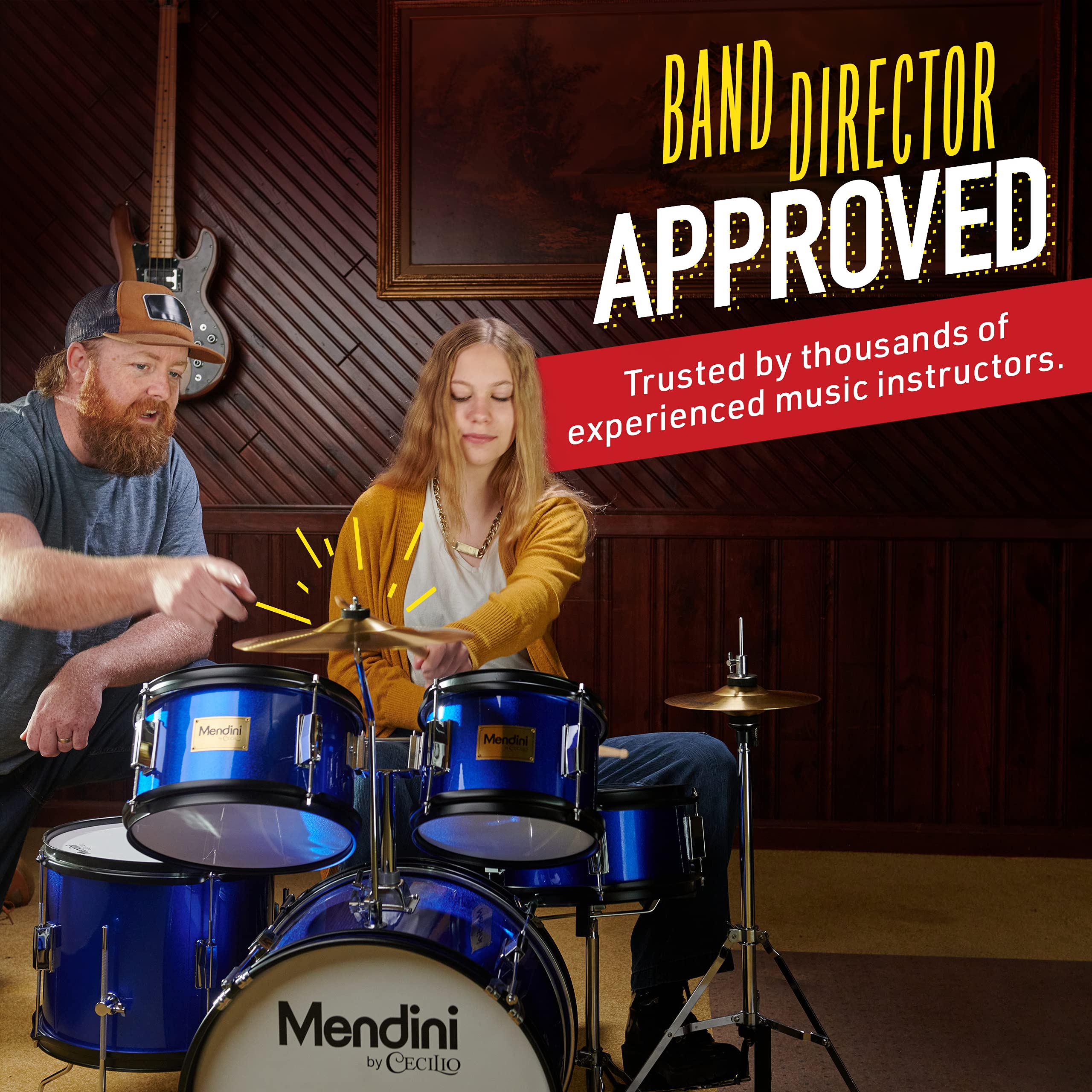 Mendini by Cecilio 5-Piece Kids Drum Set - 16