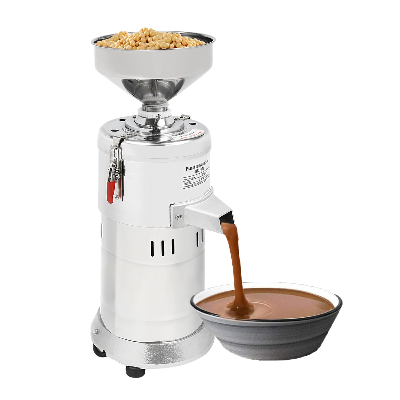 Electric Peanut Butter Maker Machine - 1100W Commercial Nut Grinder for Peanut, Almond, Cashew & Sesame - 33lb/h High Capacity - Perfect for Restaurants, Bakeries & Healthy Home Cooking