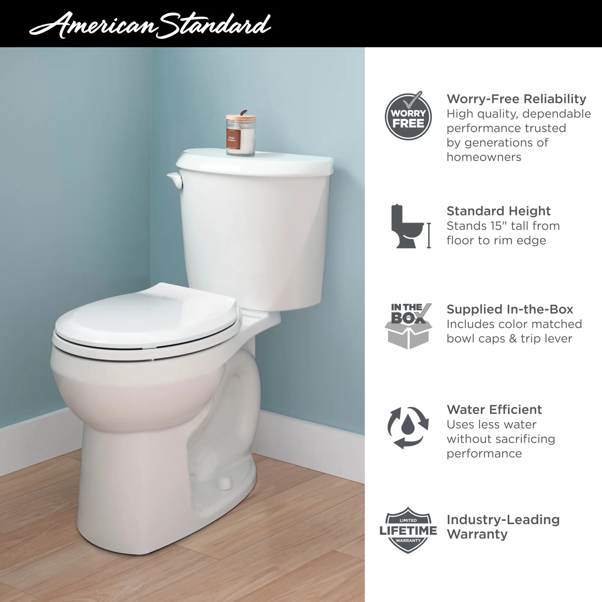 Colony® Two-Piece 1.6 GPF/6.0 LPF Standard Height Round Front Toilet Bowl Without Seat - Perfect for Small Bathrooms & Water-Efficient Homes