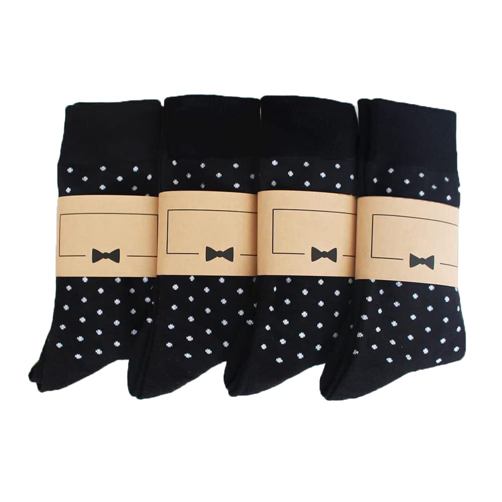 Premium Cotton Crew Socks for Men - Comfortable Wedding & Groomsmen Gifts (Sizes 9-13) - Ideal for Christmas, Formal Events & Everyday Wear - 100% Breathable Dress Socks for Office, Parties & Special Occasions