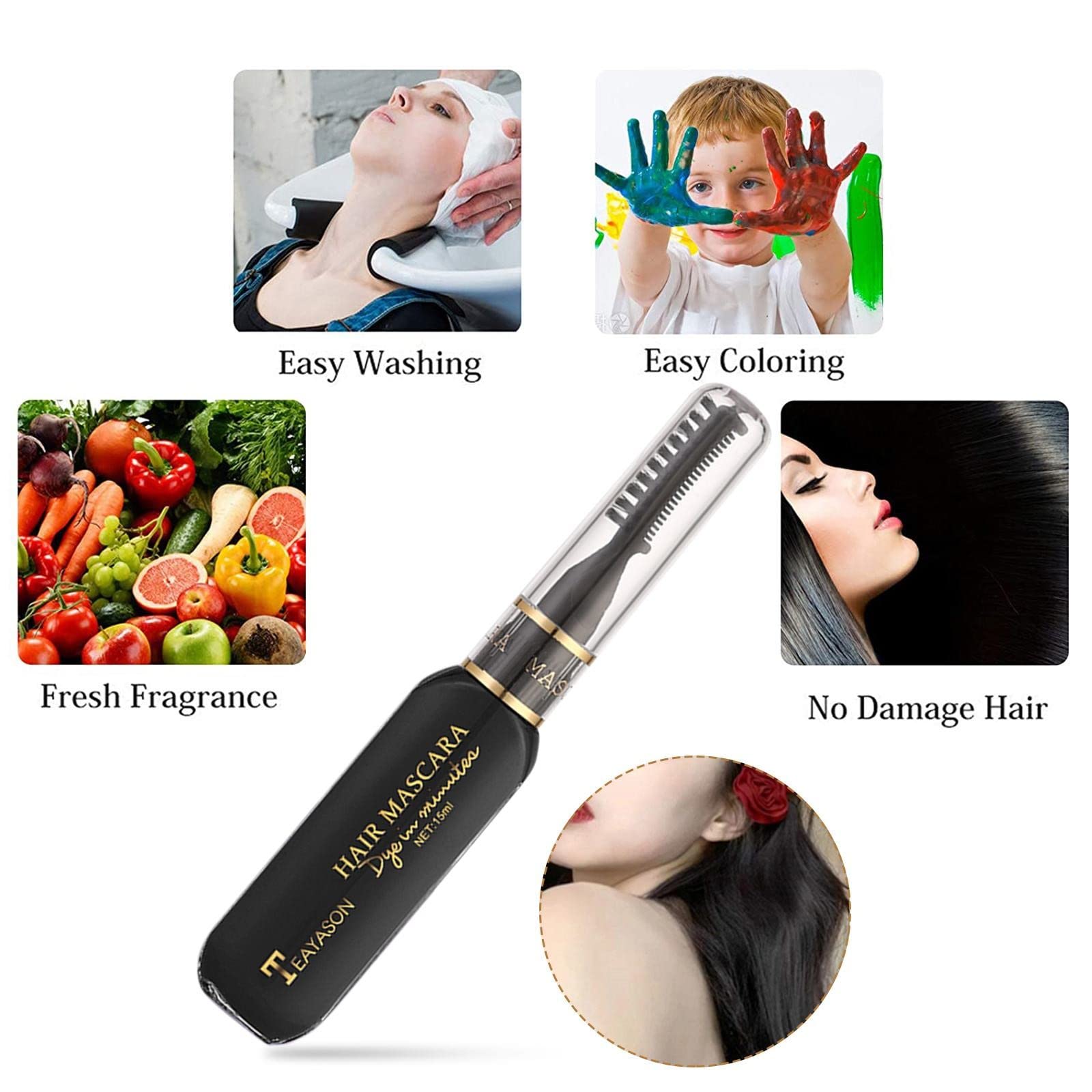 Washable Temporary Hair Dye Chalk Comb - Instant Hair Color Highlights for Women | Disposable & Non-Damaging | Perfect for Parties, Halloween & Cosplay