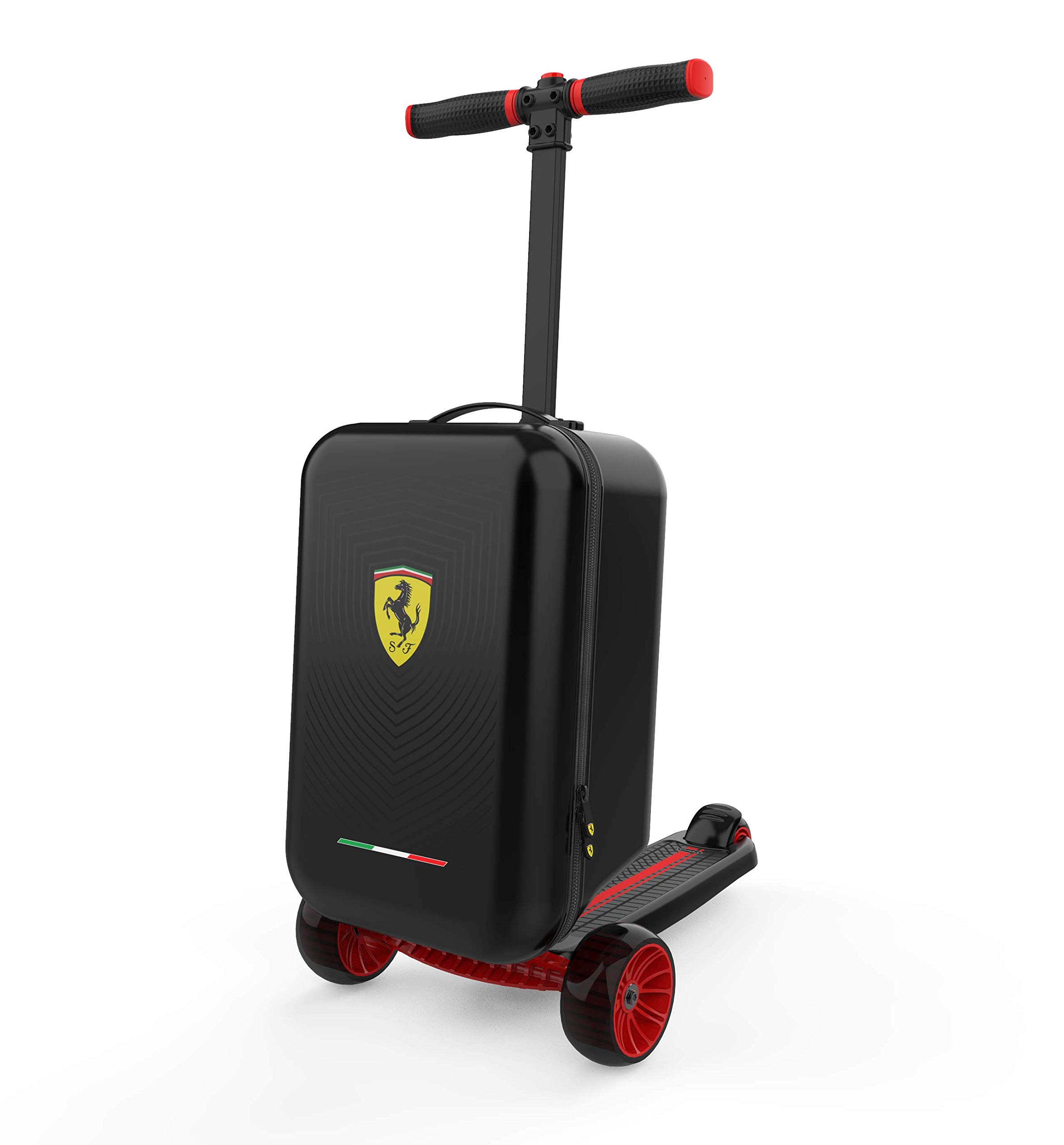 DAKOTT Ferrari Kids 3-Wheel Scooter with Detachable Luggage - Perfect for Outdoor Play, Commuting & Travel for Boys & Girls Ages 5-12