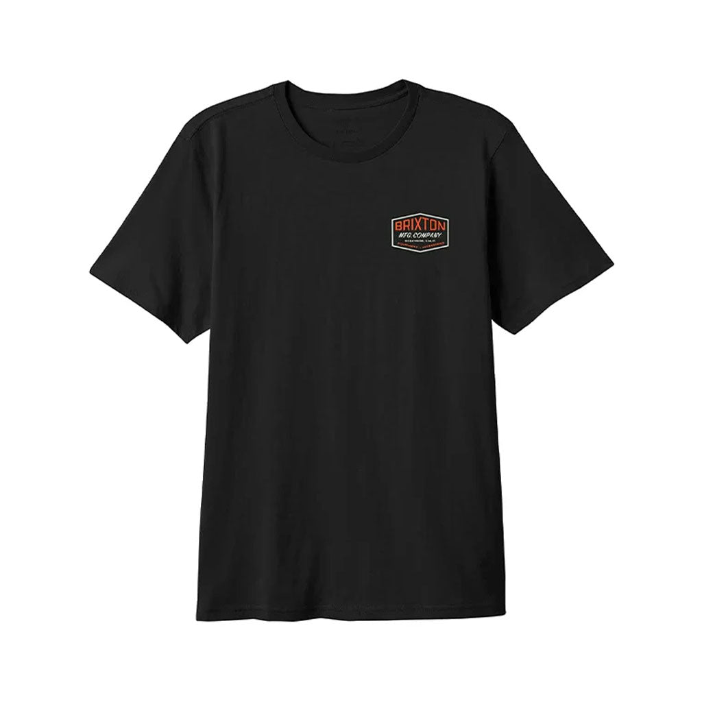 Brixton Coleson Short Sleeve T-Shirt for Men - Soft Cotton Crew Neck Tee in Black | Casual Wear & Everyday Outfit