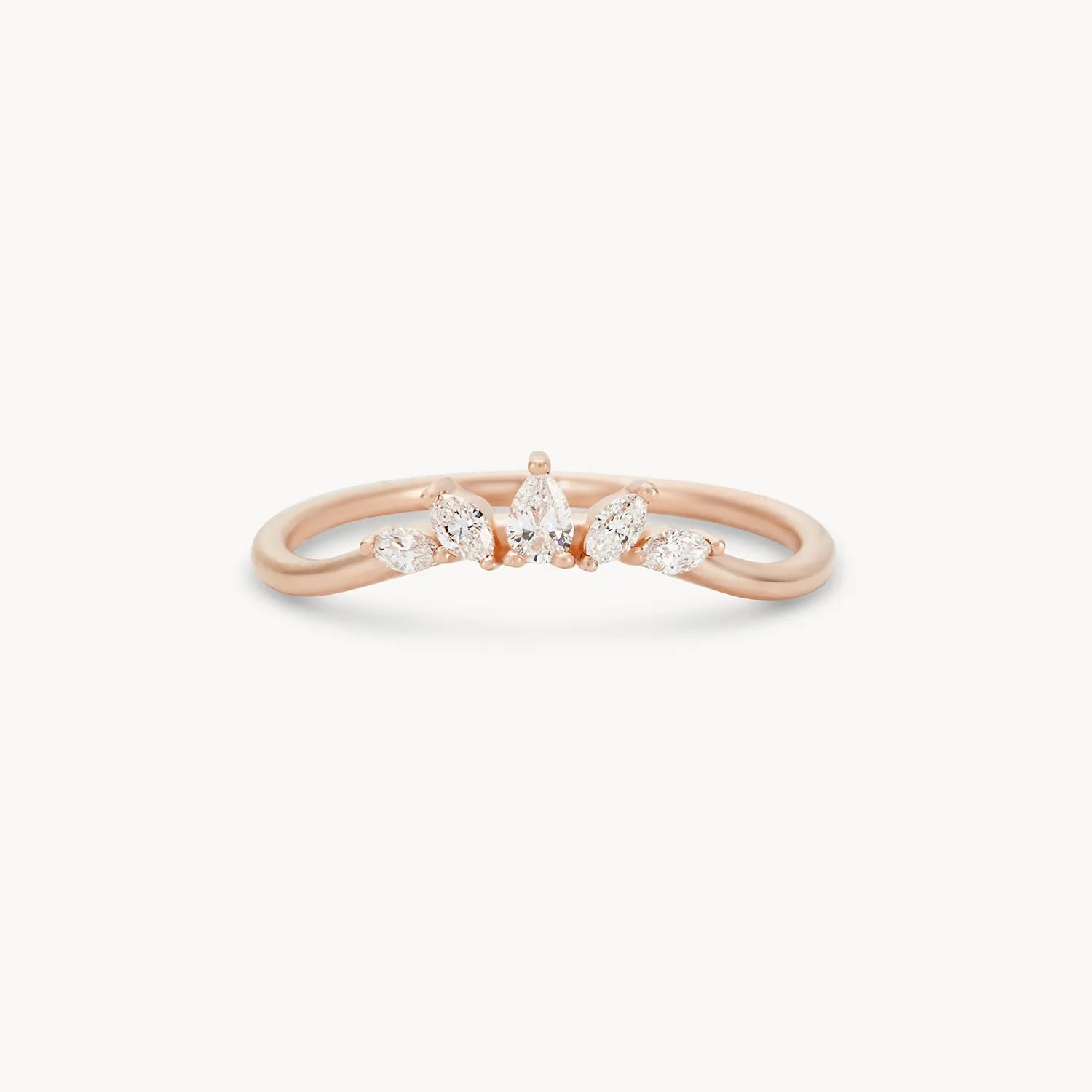 14K Rose Gold Illumina Band with White Diamonds - Elegant Stackable Ring for Women, Perfect for Weddings, Anniversaries & Everyday Wear