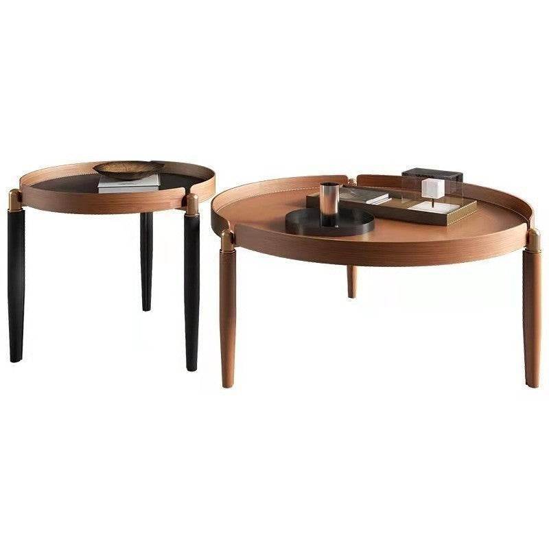 Modern Faux Leather Nesting Coffee Table Set - 3-Piece Stackable Ottoman for Living Room, Bedroom & Office - Stylish & Space-Saving Furniture for Small Spaces