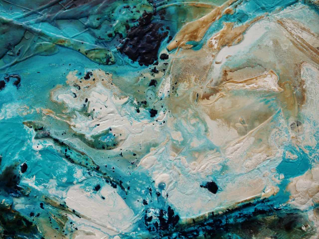 160cm x 100cm Teal Rust Textured Abstract Canvas Wall Art - Modern Home Decor for Living Room, Bedroom & Office
