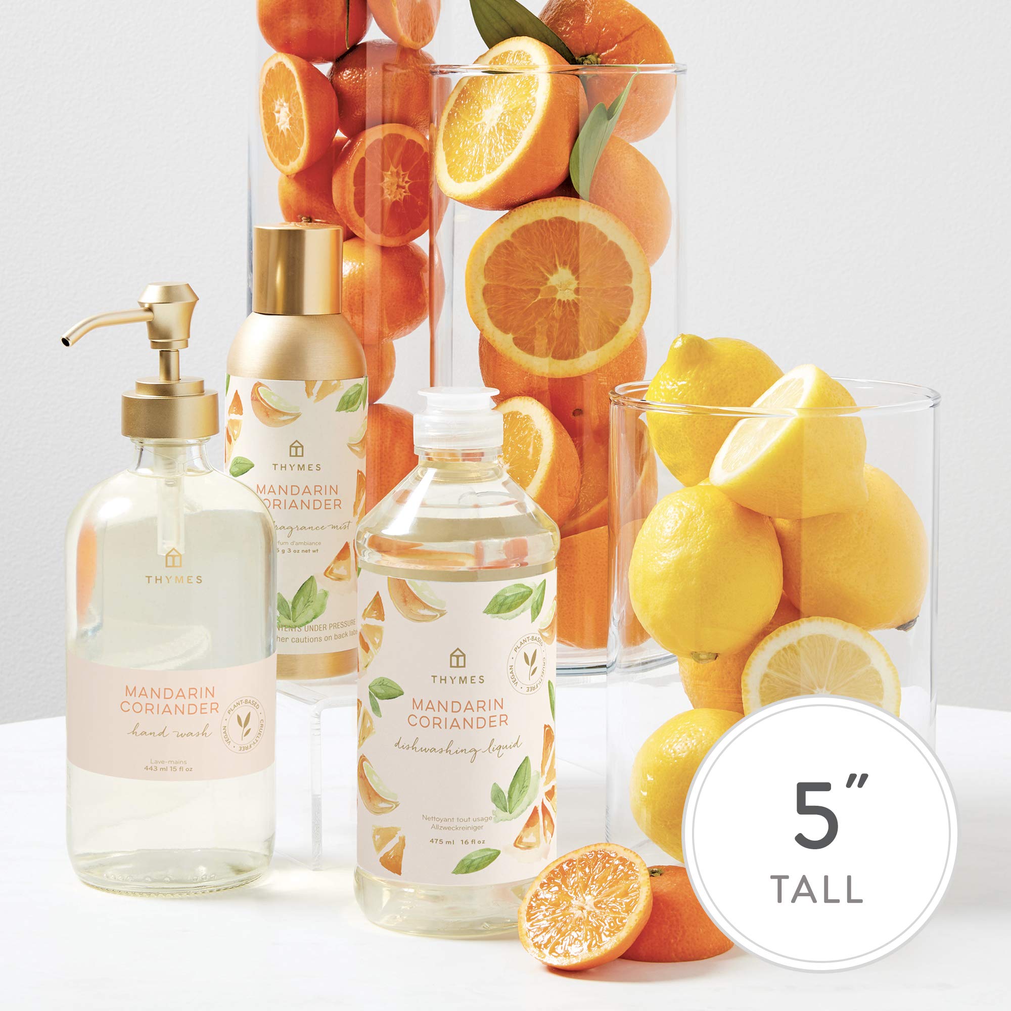 Thymes Linen Spray - 9 Fl Oz Mandarin Coriander Scented Room & Fabric Freshener for Home, Bedroom & Closet - Aromatherapy & Relaxation