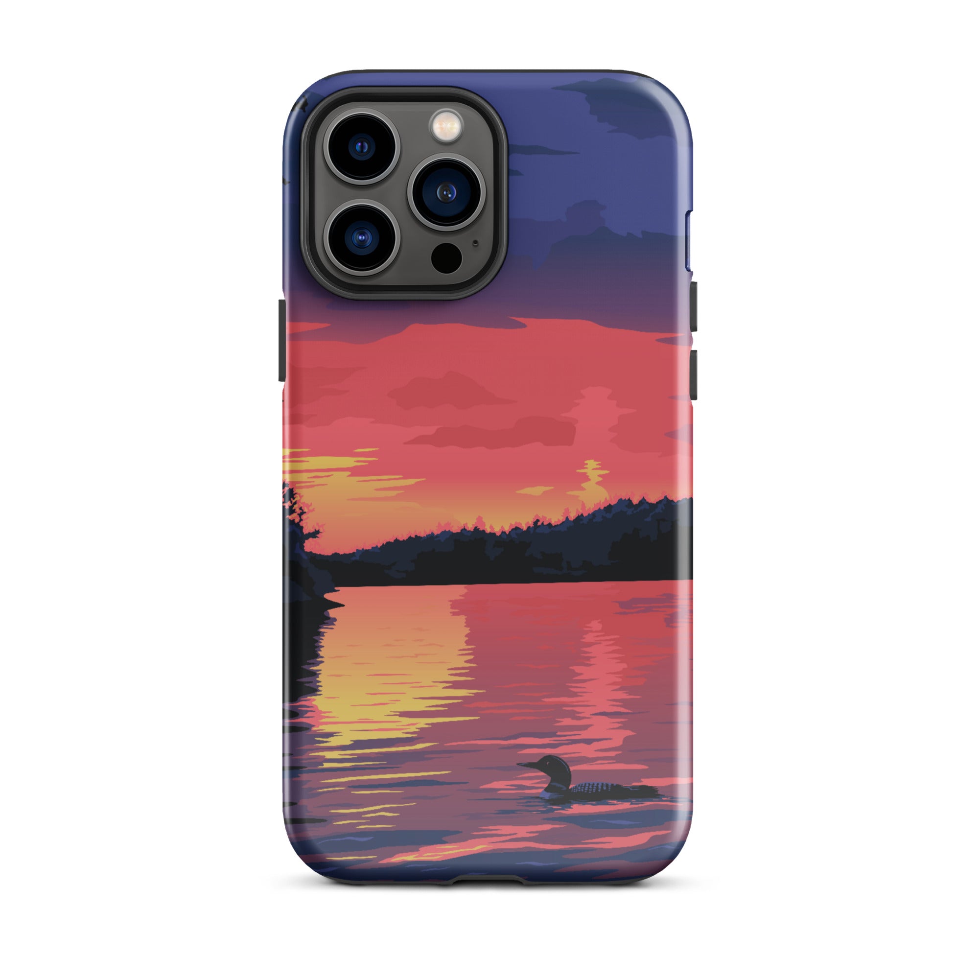 Premium iPhone Protective Case with Sunset Loon Design - Shockproof & Scratch-Resistant Cover for iPhone [Models] | Perfect for Outdoor Adventures, Travel & Daily Protection