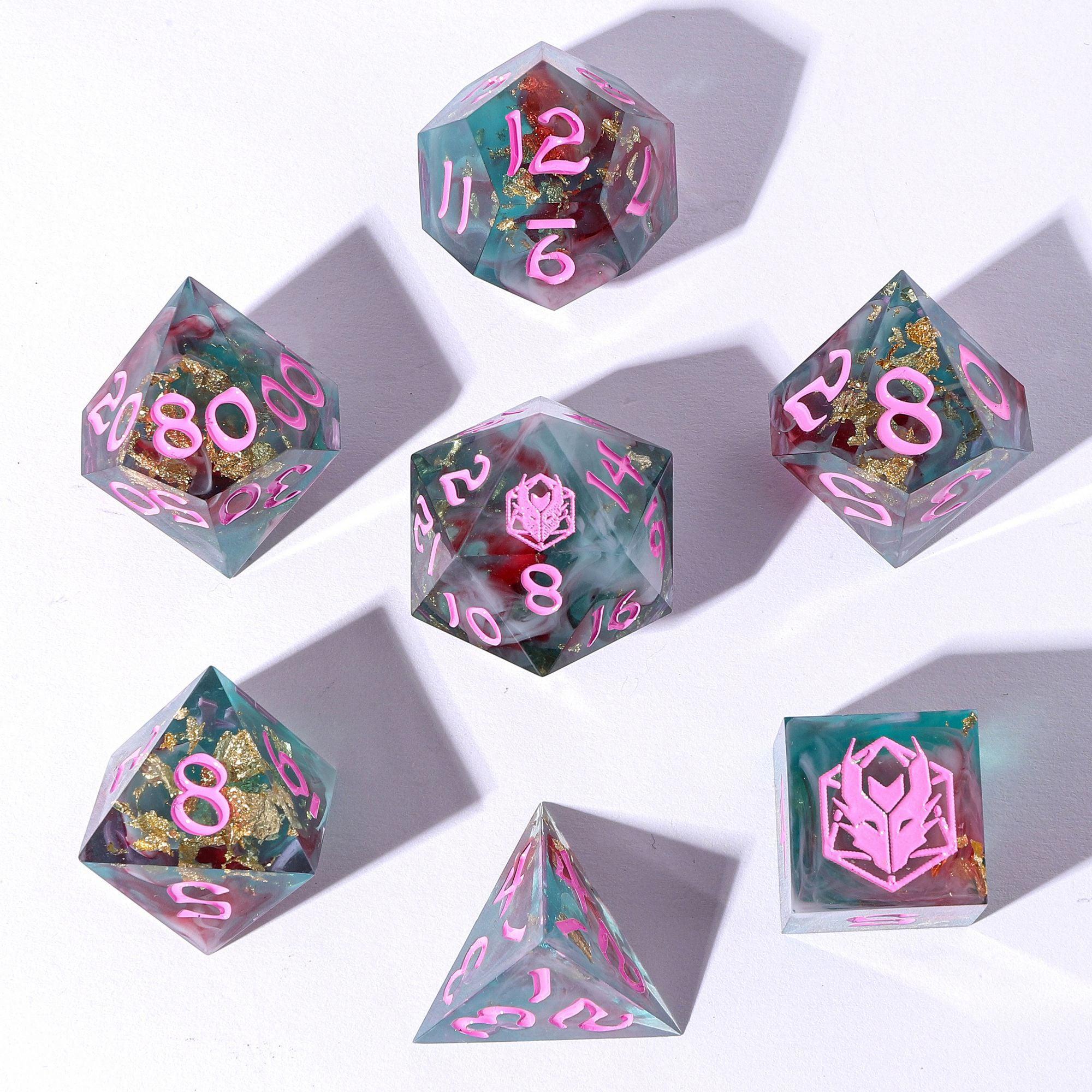 Interstellar Vortex RPG Dice Set - 7-Piece Polyhedral Dice for Tabletop Role-Playing Games | Perfect for D&D, Pathfinder & Fantasy Adventures