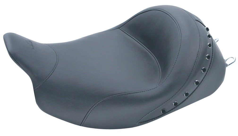Mustang Motorcycle Studded Solo Seat for Harley-Davidson FLHR/FLHX/FLHT/FLHX 2008-2012 - Comfortable & Durable Replacement Seat for Long Rides and Cruising