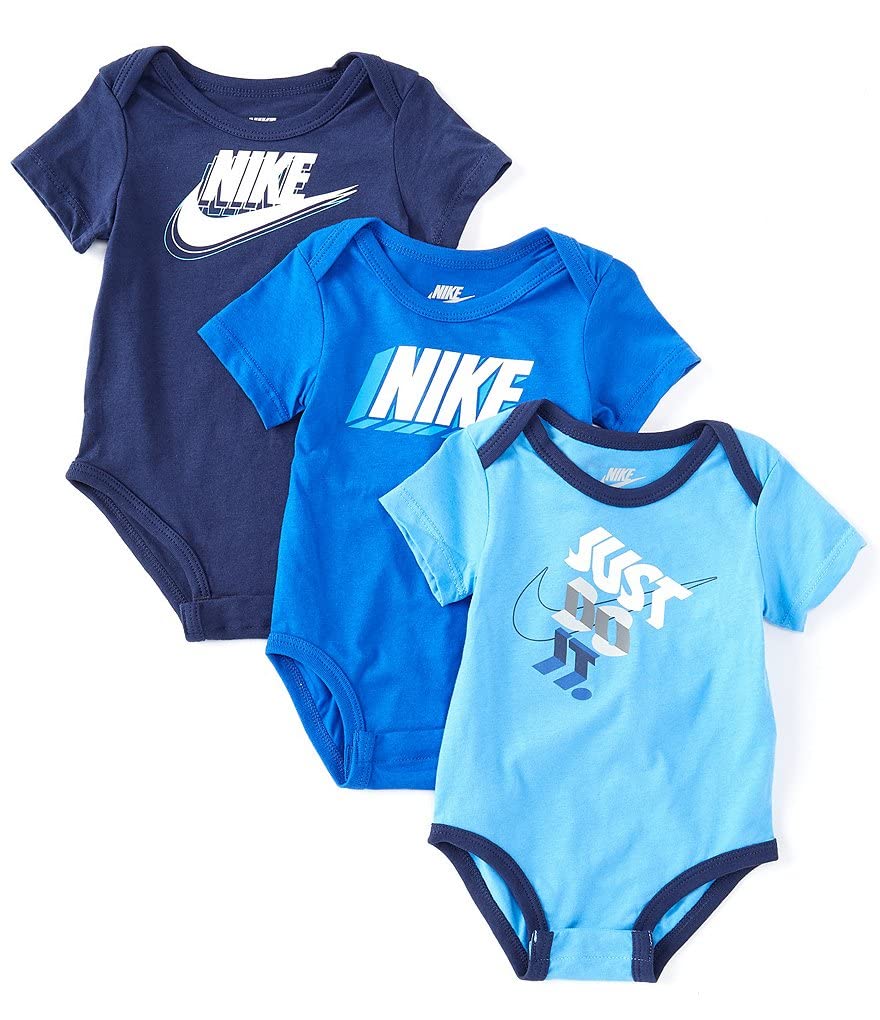 Nike Baby Boy Bodysuits 3-Pack - Soft Cotton Onesies for Newborns & Infants - Perfect for Everyday Wear, Playtime & Photo Shoots