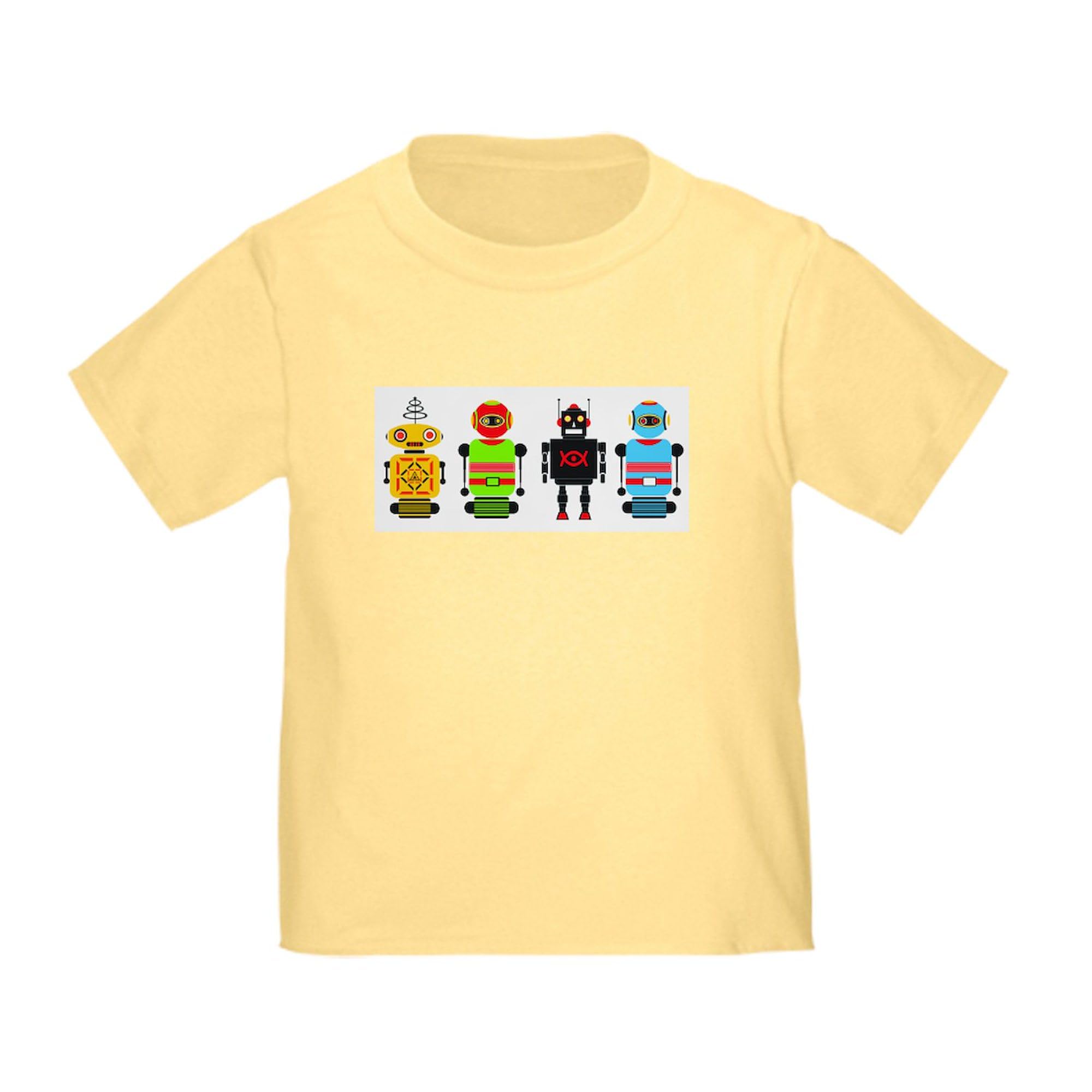 Robots Toddler T-Shirt - 100% Cotton Cute Graphic Tee for Boys & Girls | Perfect for Playdates, Daycare & Family Outings