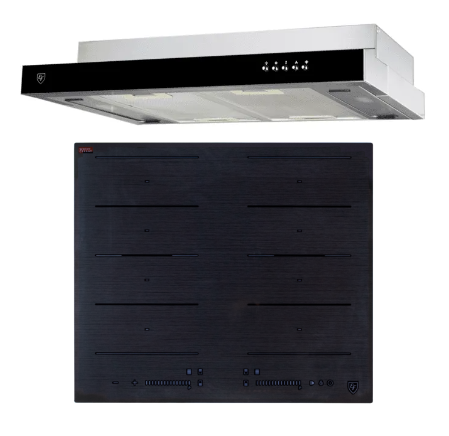 60CM EF HB BI 584 FA Induction Cooktop with 60CM EFCH 6202 HM SSL Range Hood - Perfect for Modern Kitchen Cooking & Ventilation