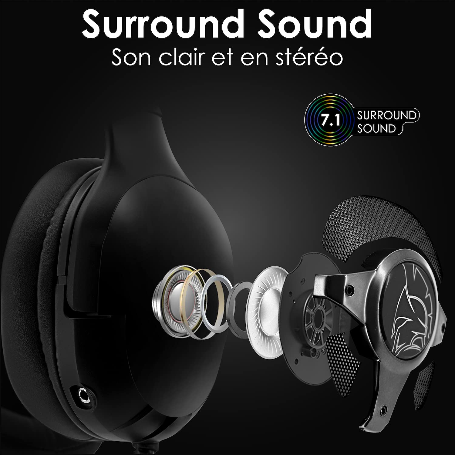 EMPIRE GAMING WarCry G-W10 RGB Gaming Headset with 7.1 Virtual Surround Sound, Noise Cancelling Mic - Compatible with PS4/PS5, Xbox One Series, PC & Mac - Detachable Mic & Remote Control - Perfect for FPS, Streaming & Online Gaming