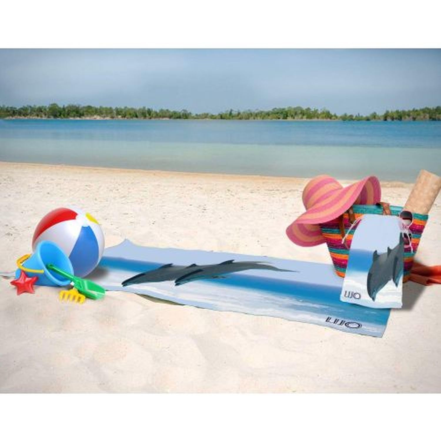 **Lijo Oversized Dolphin Beach Towel - Extra Large, Quick Dry & Lightweight for Men & Women | Absorbent Fabric for Spa, Pool, Gym & Travel | Perfect for Beach, Picnics & Backpacking**