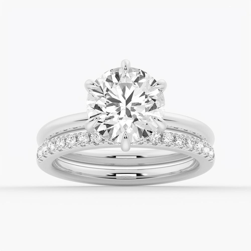 6-Prong Solitaire Moissanite Engagement & Wedding Ring Set for Couples with Matching Men's Band - Perfect for Proposals, Anniversaries & Romantic Occasions