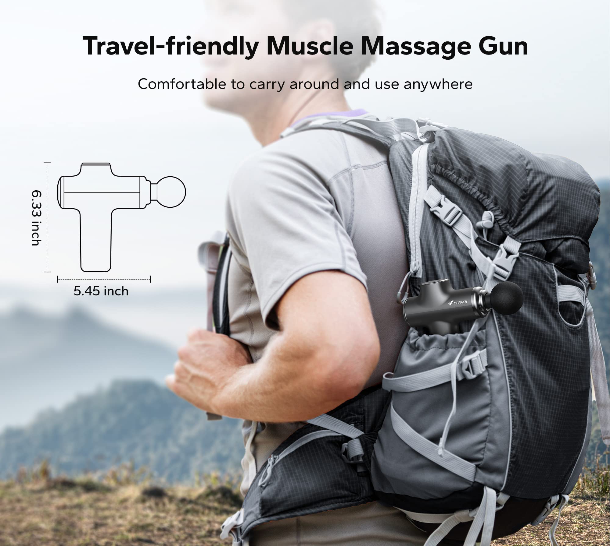 MERACH Mini Massage Gun - Percussion Muscle Massager for Pain Relief & Recovery | Portable Deep Tissue Massager for Athletes, Fitness Enthusiasts & Home Use