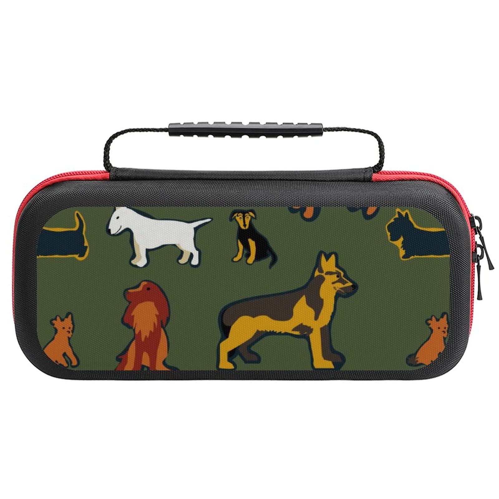 FunnyStar Protective Carrying Case for Nintendo Switch - Durable Shell Handbag with 20 Game Card Pockets | Perfect for Dog Lovers & Travel Gaming Accessories