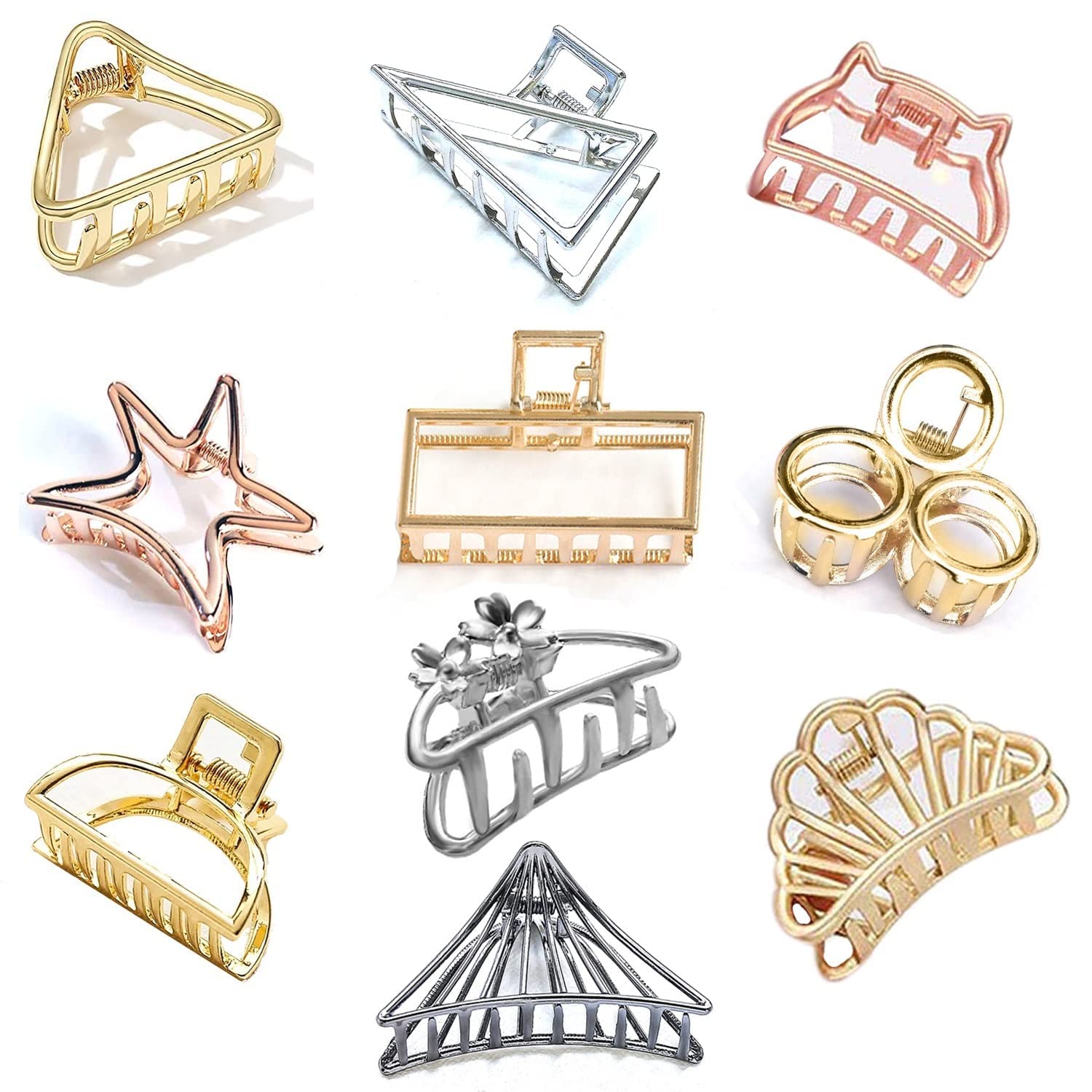 Upavista Women's Hair Clips - 8 Pack | Non-Slip Hair Accessories for Women | Perfect for Work, Gym & Everyday Styling