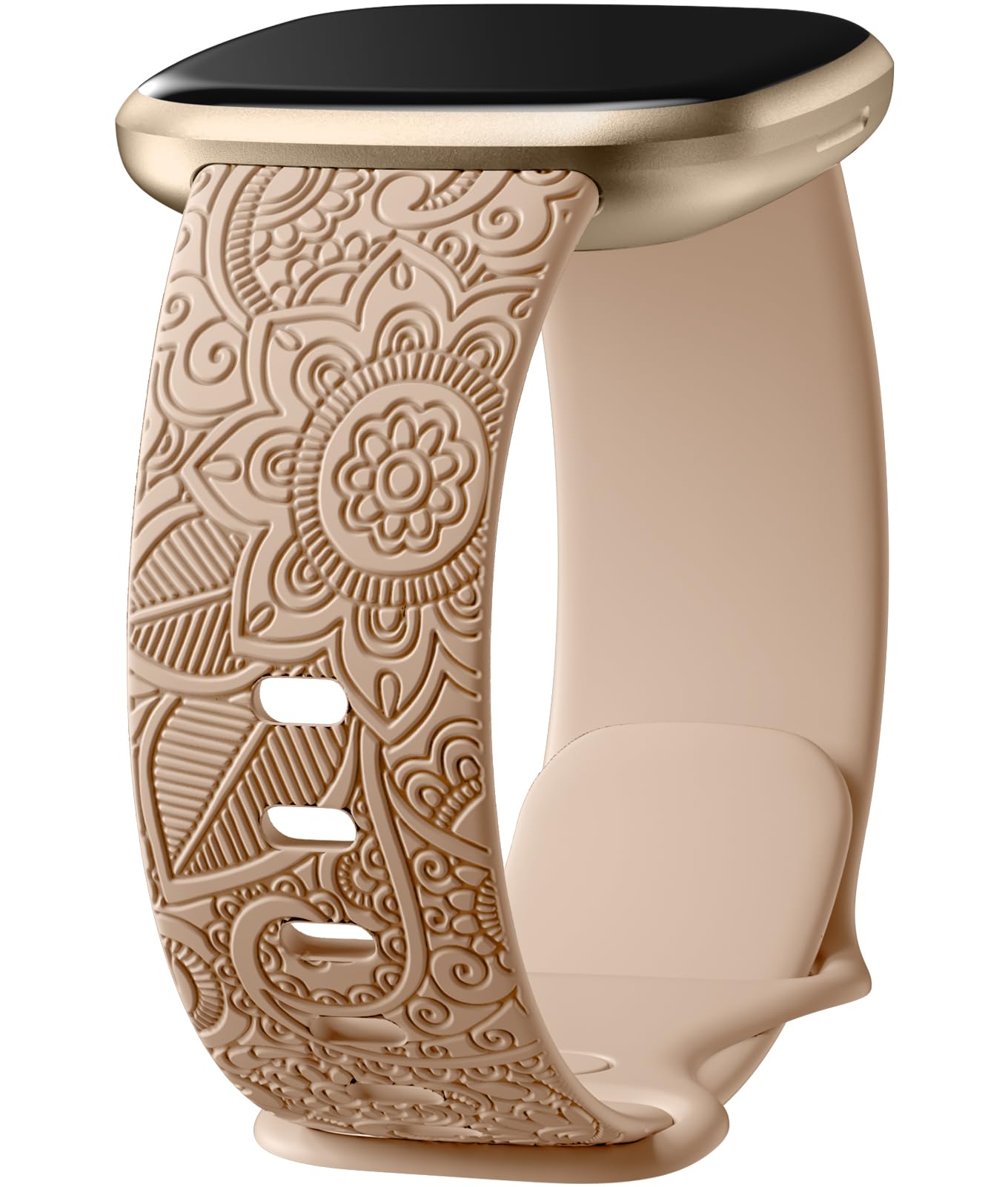 Odbeai Soft Floral Pattern Replacement Wristband Strap Compatible with Fitbit Versa 4/Versa 3/Sense 2/Sense - Boho Style Women's Watch Band for Workout, Running & Daily Wear
