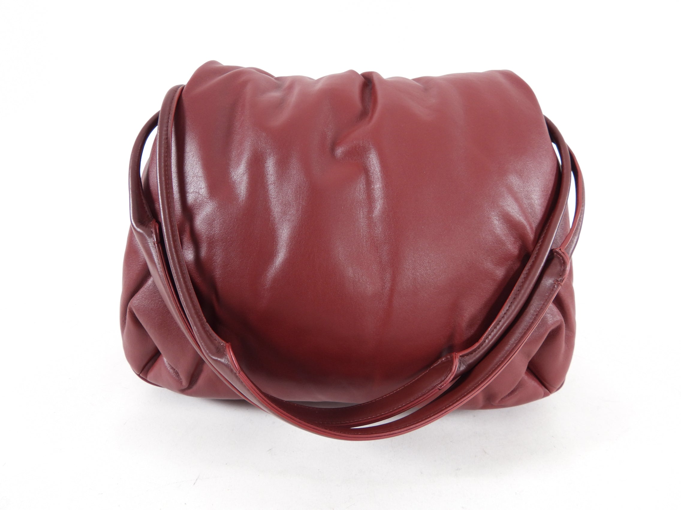 Celine Small Dark Red Pillow Shoulder Bag - Luxury Leather Crossbody Purse for Women | Perfect for Date Night, Parties & Everyday Use