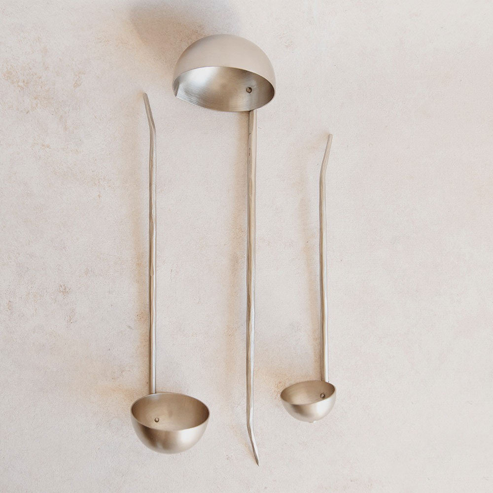 Hand Forged Pewter Ladle Set - Premium Kitchen Utensil for Cooking, Serving & Decor - Perfect for Soups, Stews & Home Decor