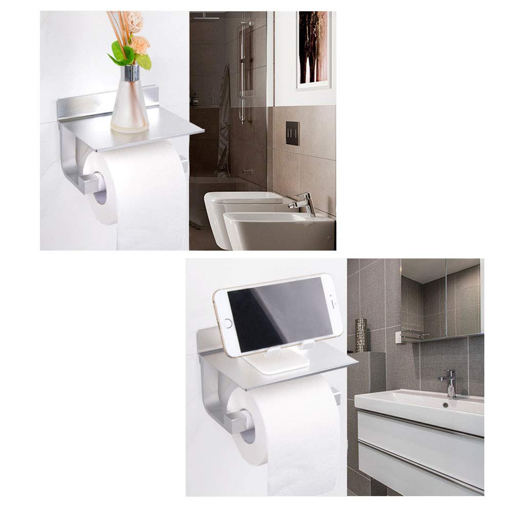 VICASKY Wall Mount Toilet Paper Holder - Bathroom Tissue Dispenser & Paper Towel Rack - Durable Stainless Steel Roll Holder for Home, Office, RV & Car Use