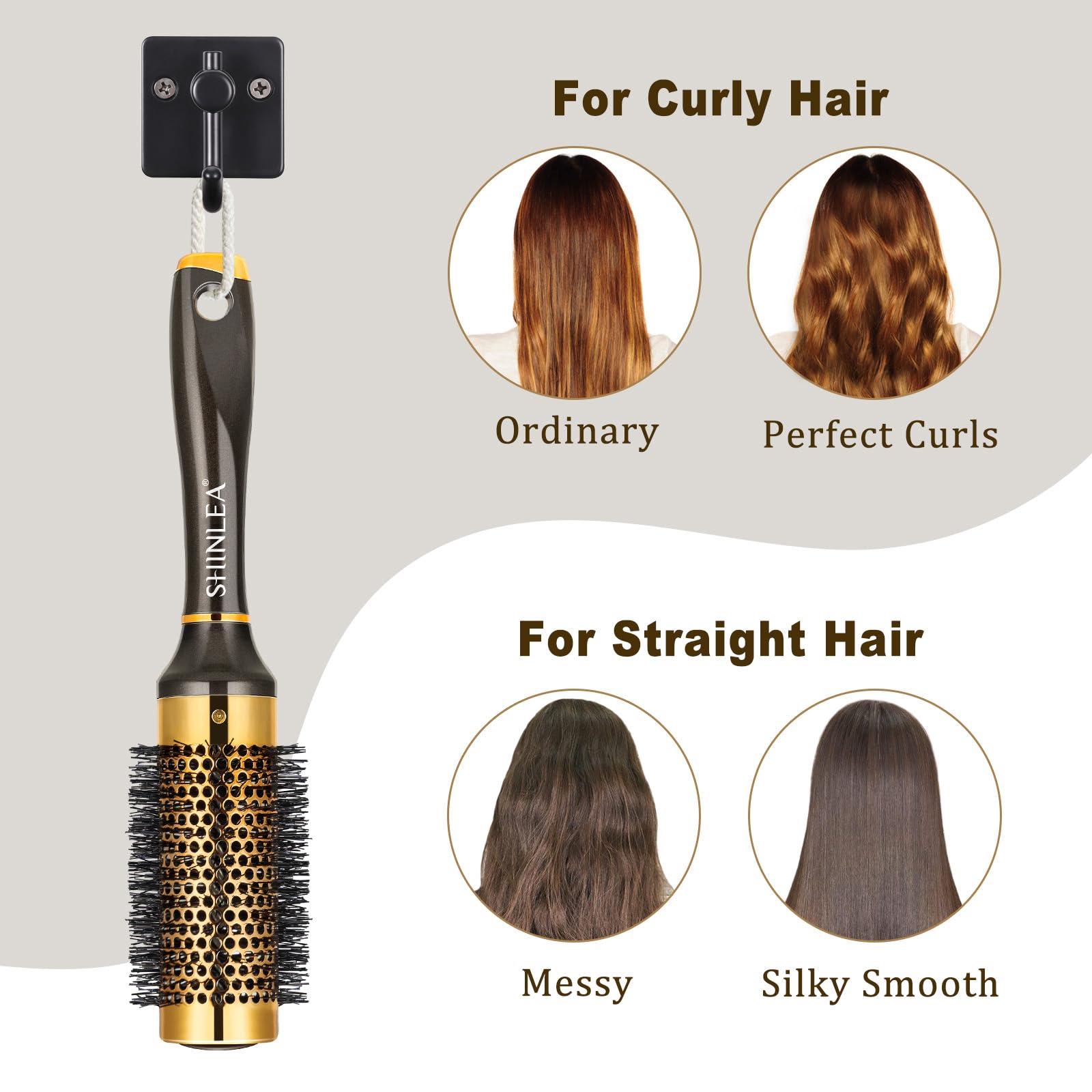**Professional Small Round Hair Brush for Short Hair - 1.3 Inch Aluminum Roller for Blow Drying Bangs & Styling - Salon Quality Hairbrush for Women with Curly or Straight Hair - Perfect for Travel & Home Use**