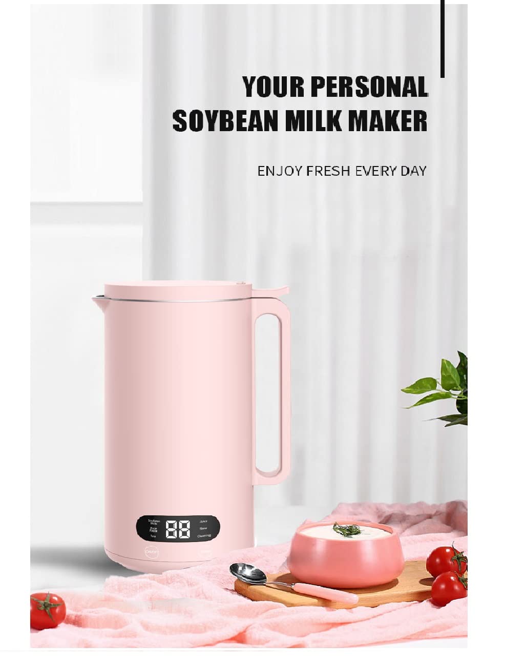 Mini Electric Soybean Milk Maker - Automatic Soy Milk Machine, Fruit Juicer, Rice Paste Maker & Food Blender (110V, 350ml) - Perfect for Home Breakfast, Healthy Smoothies & Baby Food Prep
