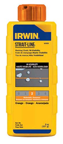 Irwin Strait Line 64905 8 Oz Fluorescent Orange Chalk Refills - High Visibility Marking Chalk for Construction, Surveying & DIY Projects | Durable, Non-Toxic & Weather-Resistant