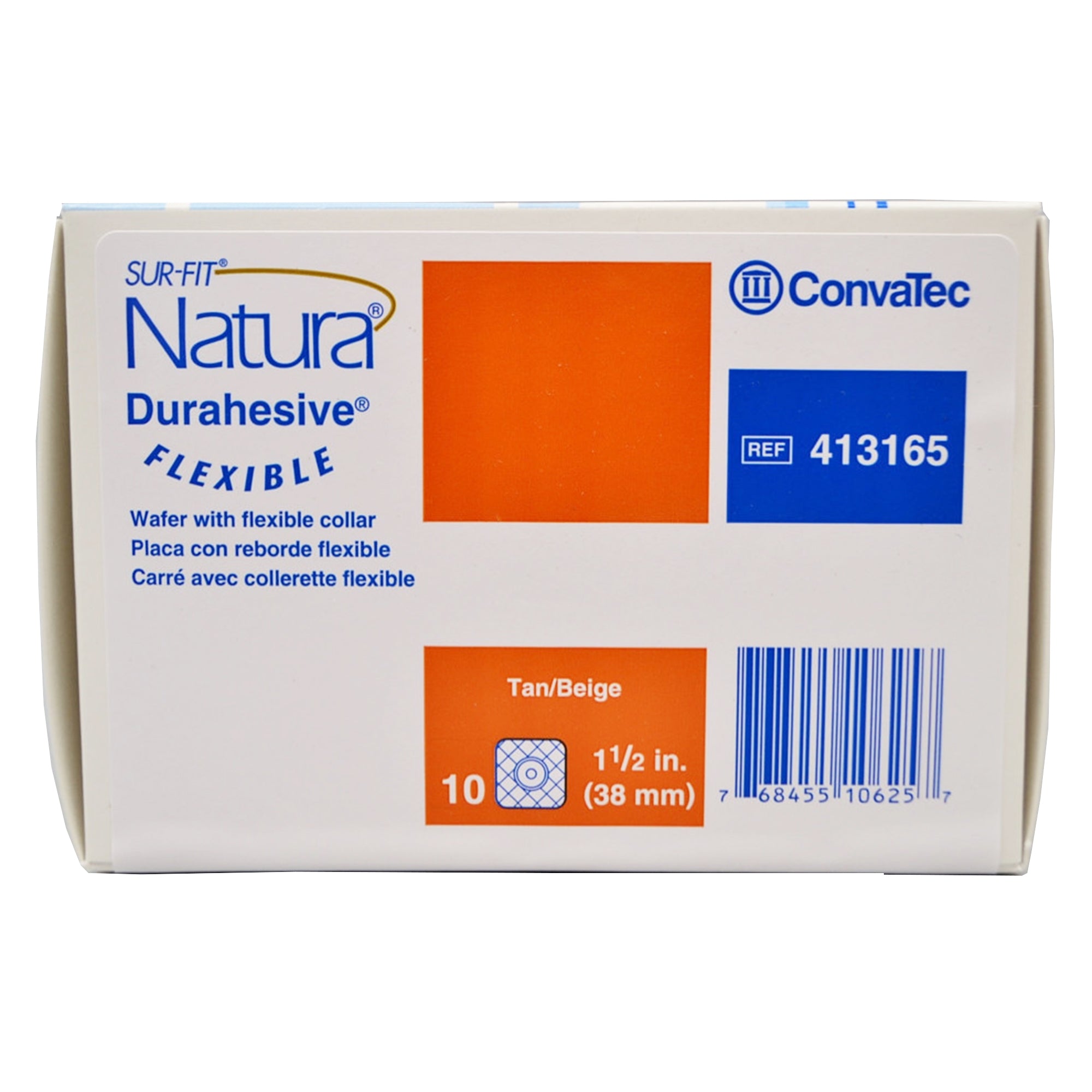 ConvaTec SUR FIT Natura Durahesive Skin Barrier - 4 x 4 Inch, Cut-to-Fit Ostomy Wafer with 1-1/2 Inch Flange & Tape Collar | Leak Protection for Active Lifestyle | Ideal for Swimming, Exercise & Daily Wear