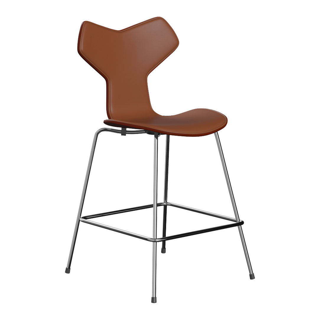 Grand Prix Counter Chair 3138 - Lacquered Wood & Upholstered Front - Modern Bar Stool for Kitchen Island, Breakfast Nook & Home Bar