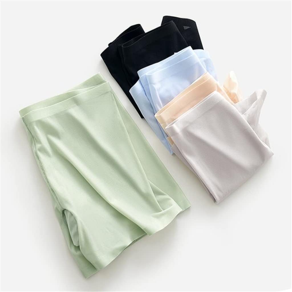 JHHDP 4 Pack Women's Seamless High Waist Underwear - Breathable Ice Silk Boxer Briefs for Summer, Soft Mesh Panties (Color A, Size X-Large) - Perfect for Yoga, Workout & Daily Comfort Wear