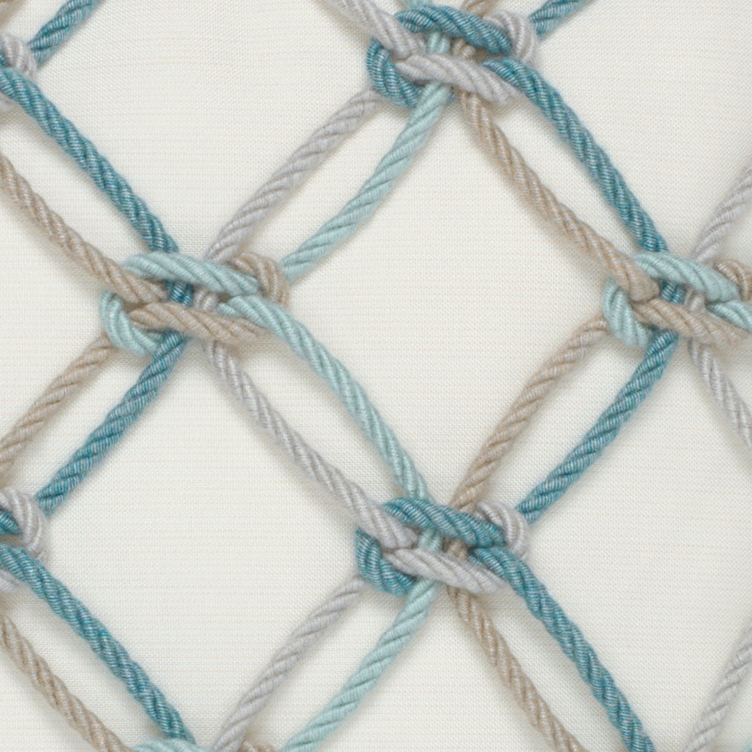 Seascape Rope Decorative Throw Pillow - Square Indoor Outdoor Cushion for Sofa, Patio, Beach & Porch