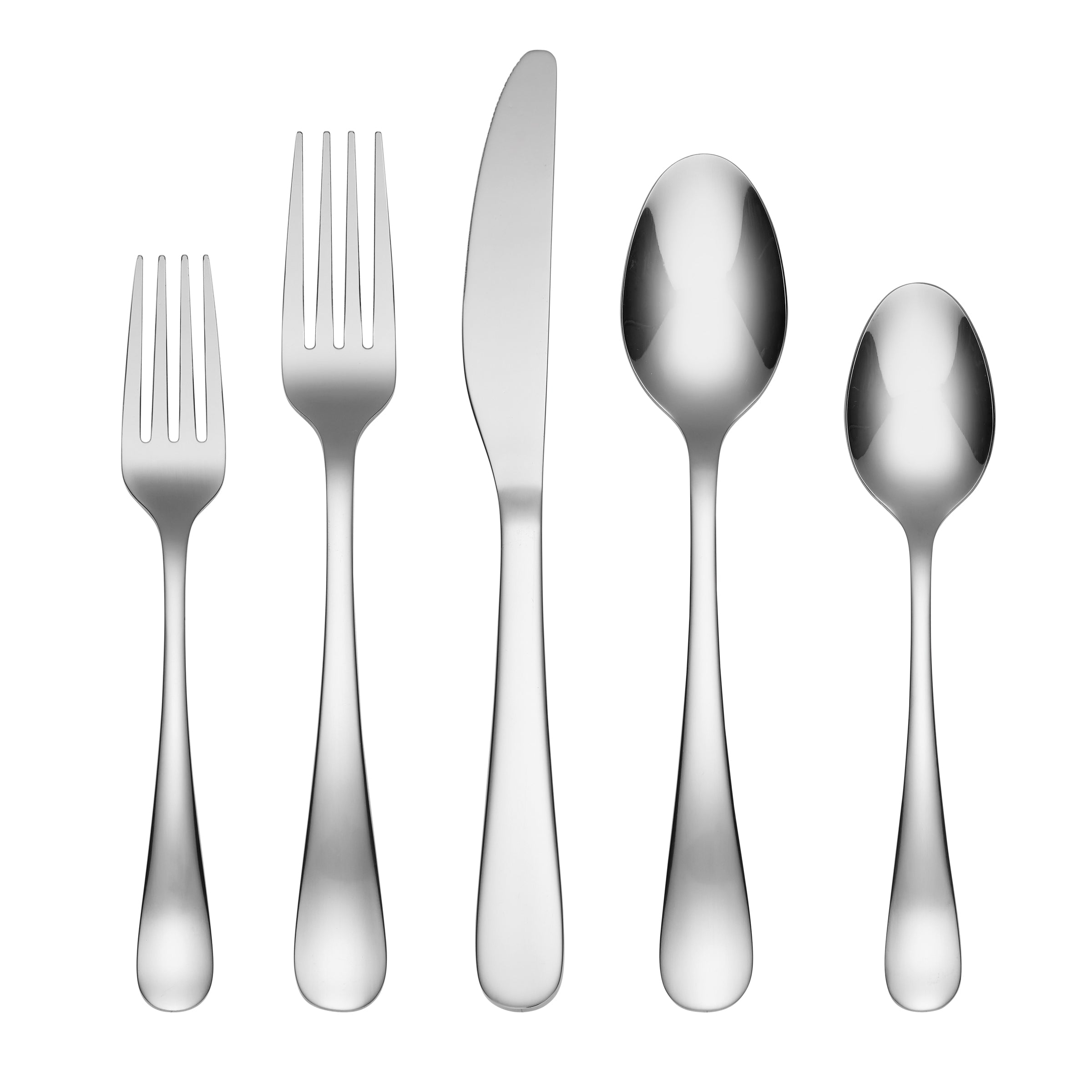 Rhiannon Mirror 45-Piece Stainless Steel Flatware Set - Elegant Silverware for Dining, Entertaining & Wedding Gifts - Complete Cutlery Set for Everyday Use & Special Occasions