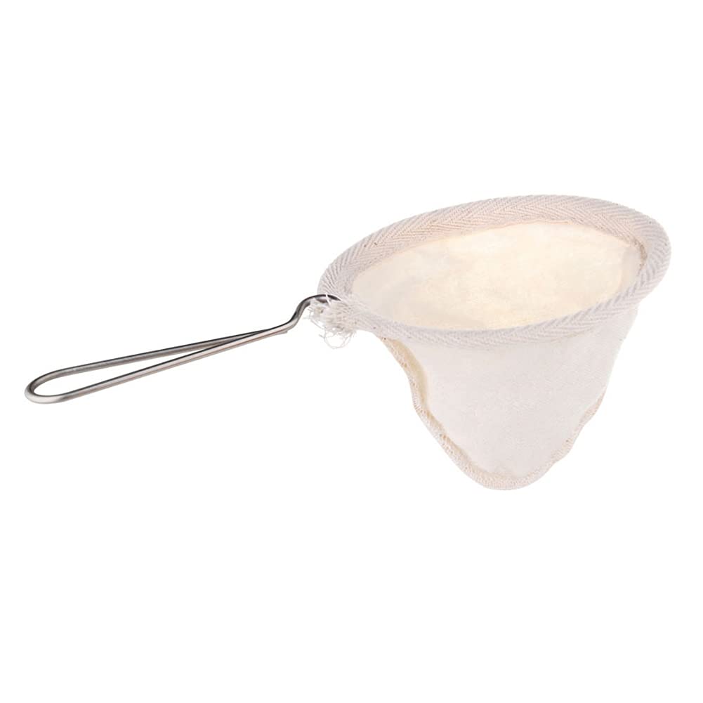 Premium Flannel Cloth Coffee Filter Sock with Stainless Steel Handle - Reusable Pour Over Coffee & Tea Strainer for Chemex, V60, and French Press Brewing - Eco-Friendly Drip Coffee Maker Accessory for Home & Office Use