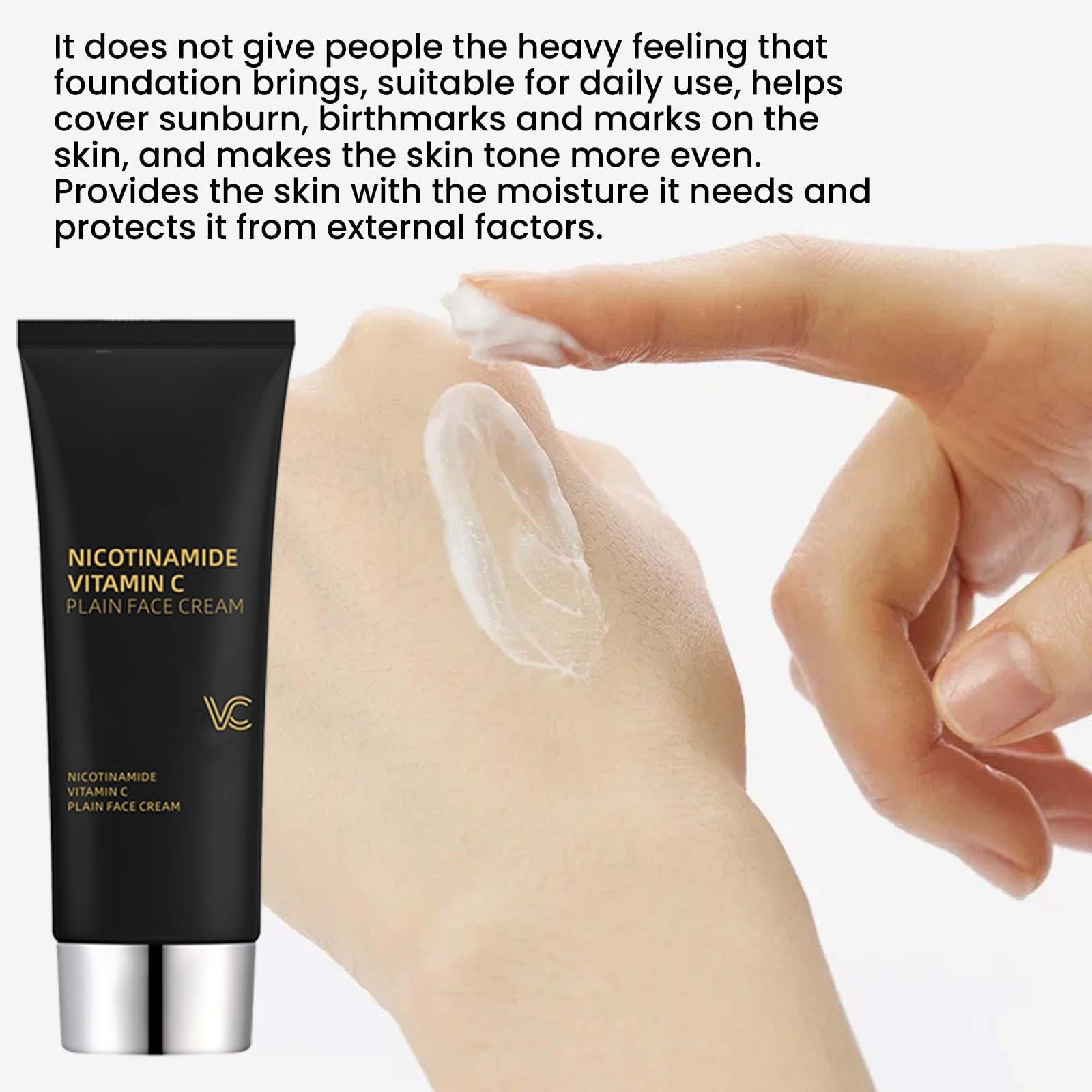 Niacinamide Vitamin C Black Tube Cream for Skin - Multifunctional Hydrating Niacinamide Makeup Cream, Niacinamide Vitamin C Facial Cream, Nicotinamide with Vitamin C (1pc) - Perfect for Daily Skincare & Makeup Routine